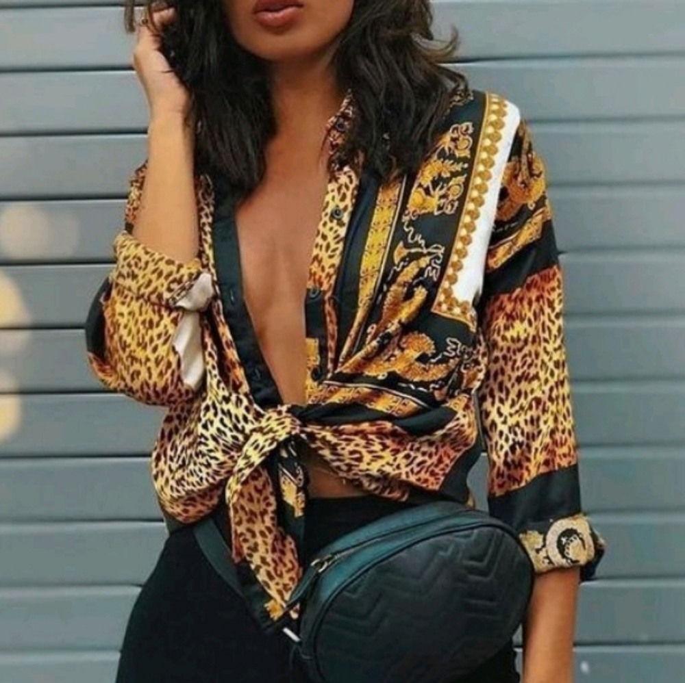 Versace inspired Sexy Silk Shirt